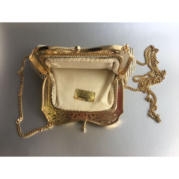 White Metal Mesh Bag Small Purse Vintage Accessory Pretty Gift - Picture 3 of 7